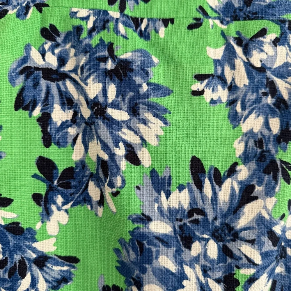 J. Crew The Pencil Skirt Floral Green Blue Women's Size 0